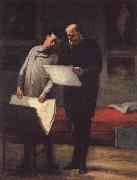 Honore Daumier Rows of a young konstnar oil